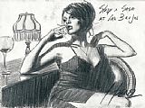 Fabian Perez Canvas Paintings - Study For Saba At Las Brujas